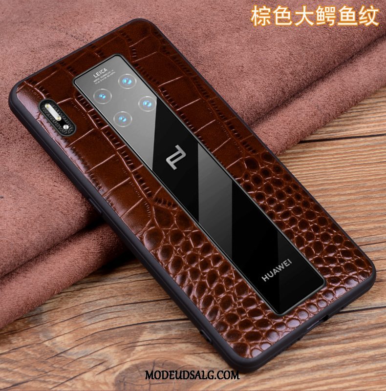 Huawei Mate 30 Rs Etui Ægte Læder Sort Anti-fald Cover High End