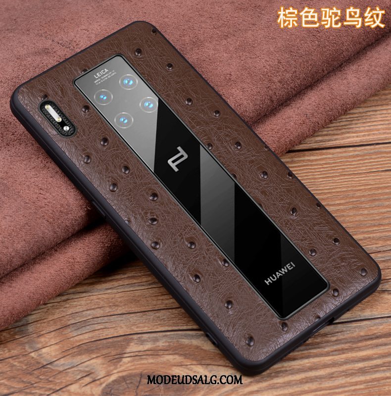 Huawei Mate 30 Rs Etui Ægte Læder Sort Anti-fald Cover High End