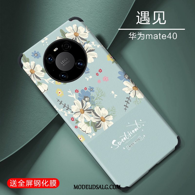 Huawei Mate 40 Etui Af Personlighed Blå Relief Smuk Silikone