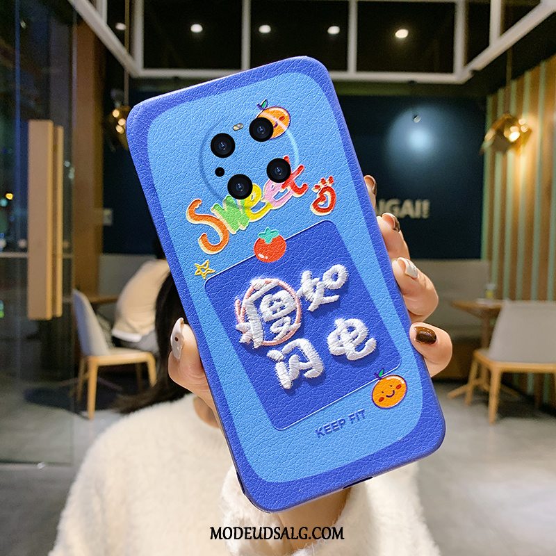 Huawei Mate 40 Pro Etui / Cover Kreativ Alt Inklusive Anti-fald Broderi Blå