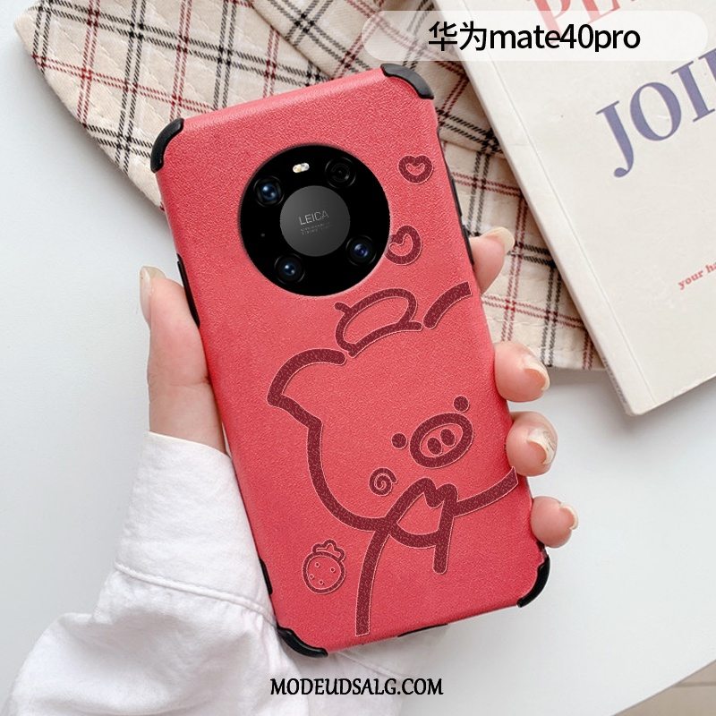 Huawei Mate 40 Pro Etui Cover Kreativ Rød Ny Relief