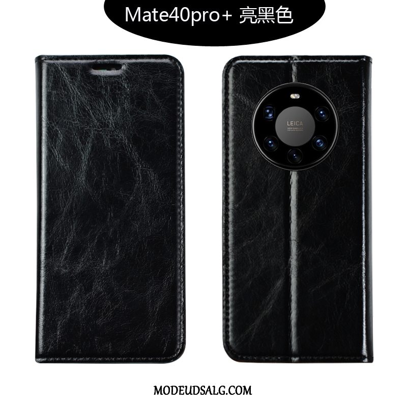 Huawei Mate 40 Pro+ Etui Cover Mørkeblå Anti-fald Lædertaske Blød