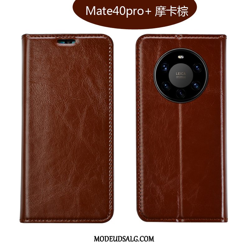 Huawei Mate 40 Pro+ Etui Cover Mørkeblå Anti-fald Lædertaske Blød