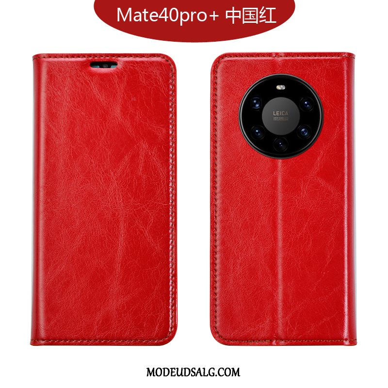 Huawei Mate 40 Pro+ Etui Cover Mørkeblå Anti-fald Lædertaske Blød