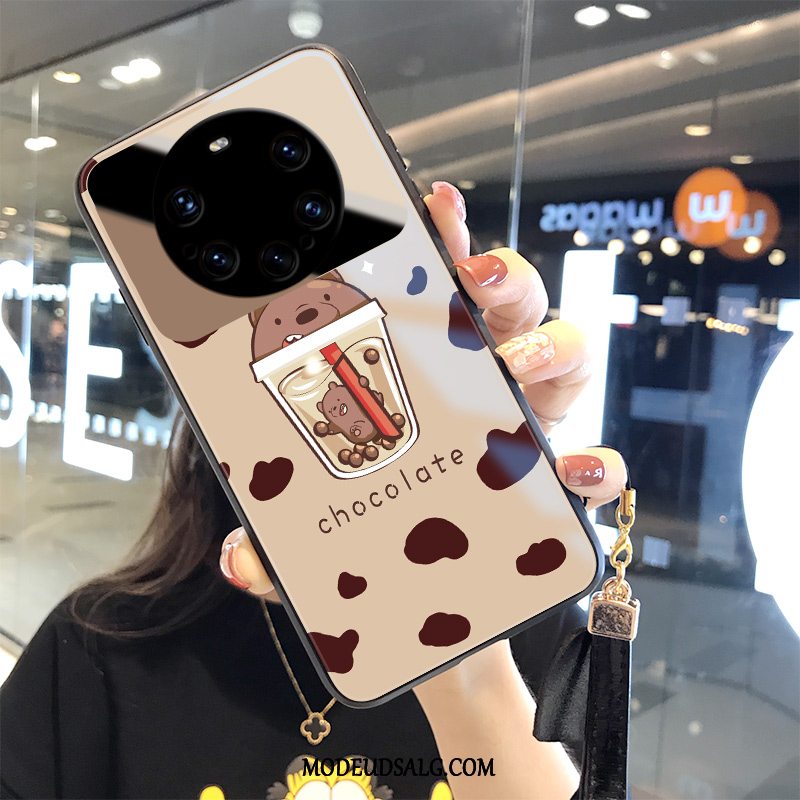 Huawei Mate 40 Pro+ Etui Lyserød Frisk Leopard Hærdet Glas Beskyttelse