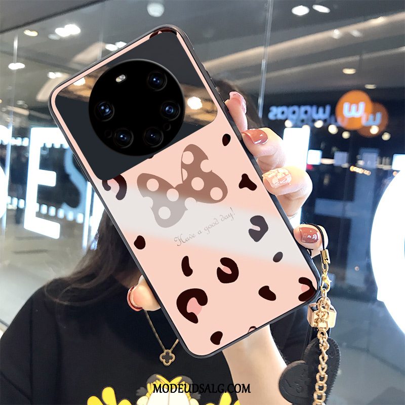 Huawei Mate 40 Pro+ Etui Lyserød Frisk Leopard Hærdet Glas Beskyttelse