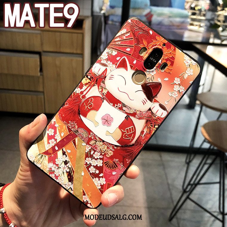 Huawei Mate 9 Etui Anti-fald Sort Relief Alt Inklusive Kat