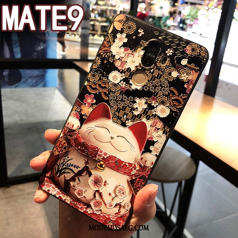 Huawei Mate 9 Etui Anti-fald Sort Relief Alt Inklusive Kat