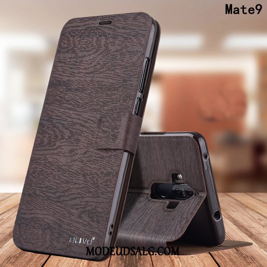 Huawei Mate 9 Etui / Cover Silikone Lædertaske Clamshell Anti-fald Rød