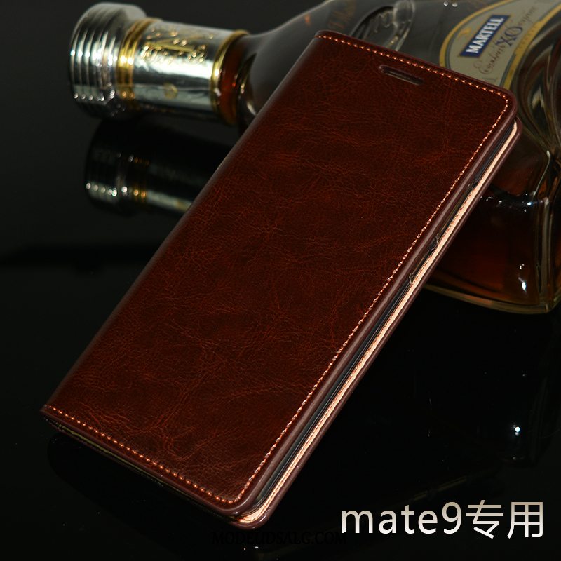 Huawei Mate 9 Etui / Cover Ægte Læder Lædertaske Beskyttelse Blå