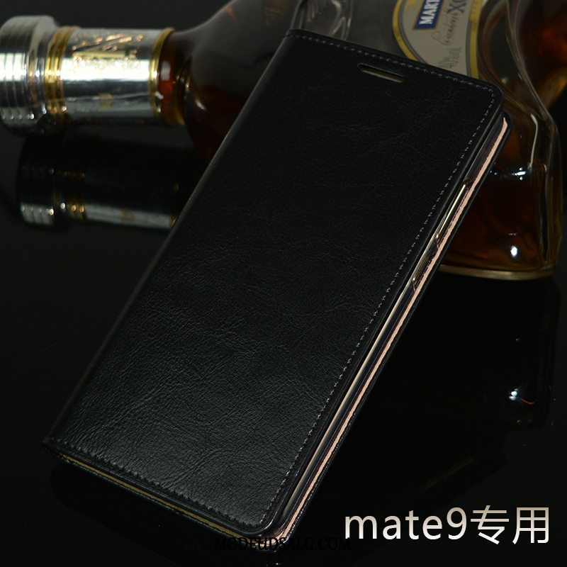 Huawei Mate 9 Etui / Cover Ægte Læder Lædertaske Beskyttelse Blå