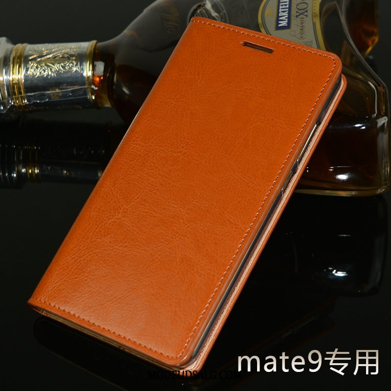 Huawei Mate 9 Etui / Cover Ægte Læder Lædertaske Beskyttelse Blå