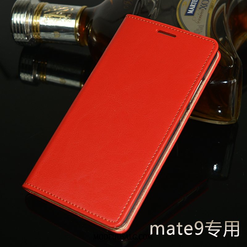 Huawei Mate 9 Etui / Cover Ægte Læder Lædertaske Beskyttelse Blå