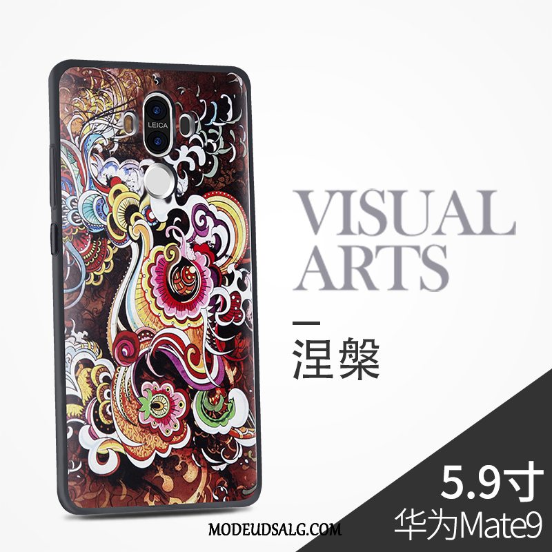 Huawei Mate 9 Etui Rød Cover Kinesisk Stil Kunst Alt Inklusive