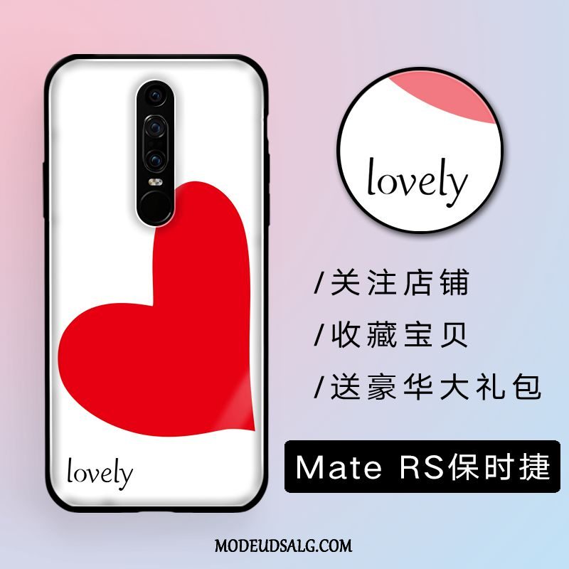 Huawei Mate Rs Etui / Cover Net Red Tynd Hvid Glas