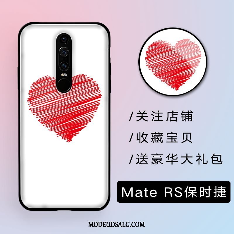 Huawei Mate Rs Etui / Cover Net Red Tynd Hvid Glas