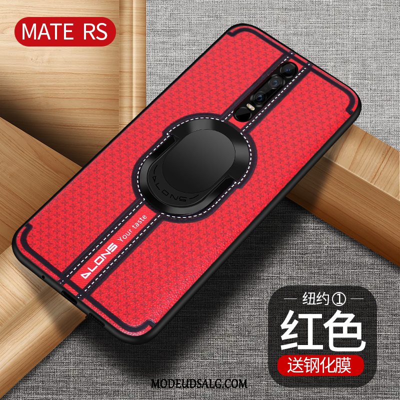 Huawei Mate Rs Etui Rød Silikone Malet Beskyttelse Nubuck