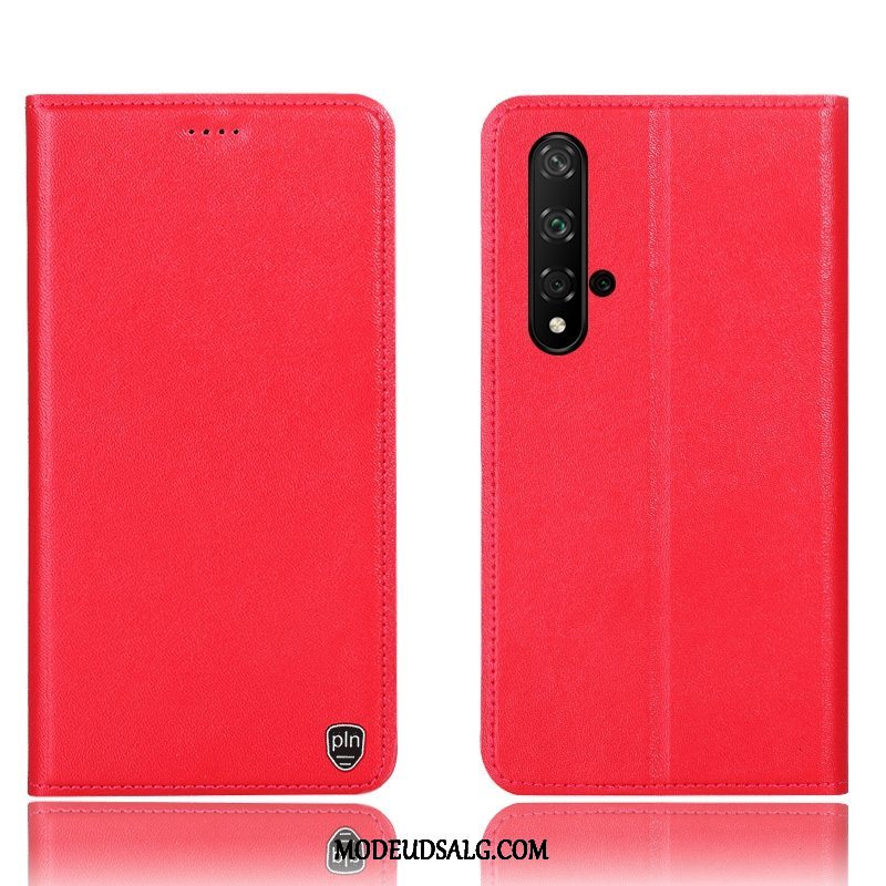 Huawei Nova 5t Etui Anti-fald Alt Inklusive Lædertaske Cover Gul