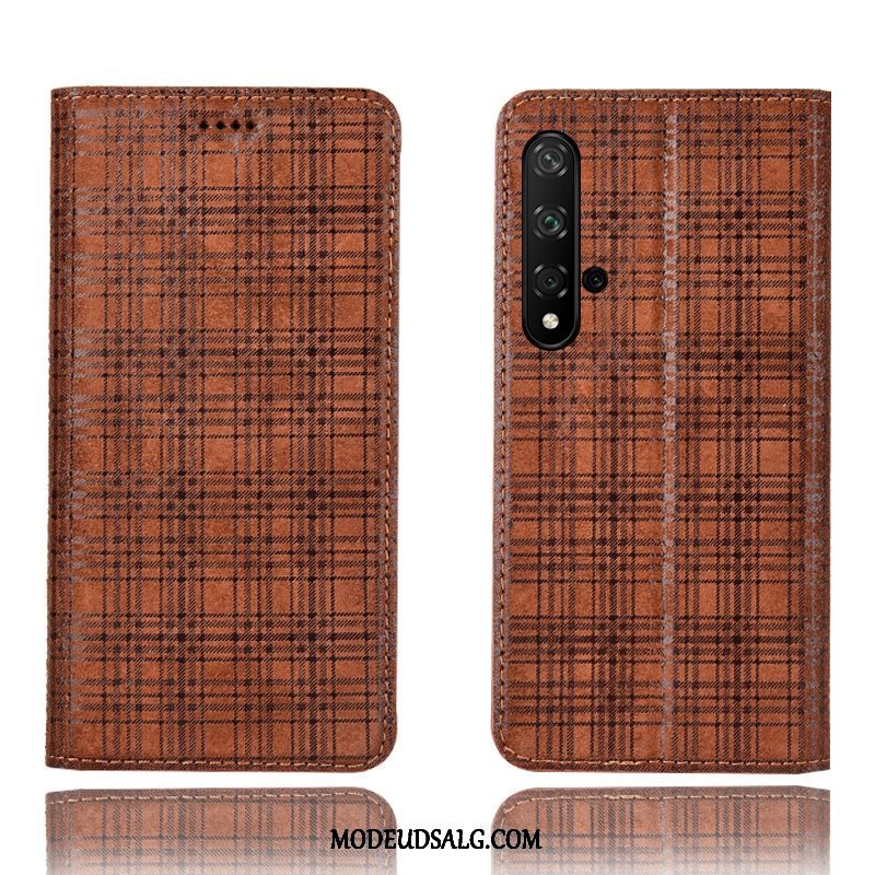 Huawei Nova 5t Etui Beskyttelse Anti-fald Mønster Ternede Cover