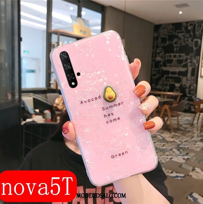 Huawei Nova 5t Etui / Cover Lyserød Trendy Gennemsigtig Net Red Silikone