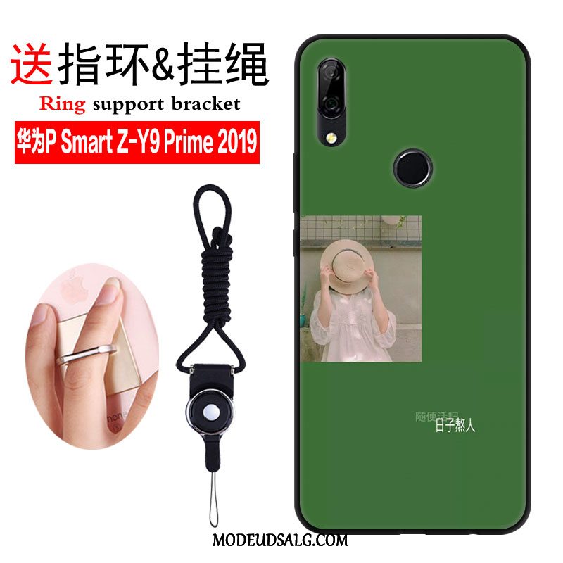 Huawei P Smart 2019 Etui Anti-fald Beskyttelse Trend Nubuck Gul