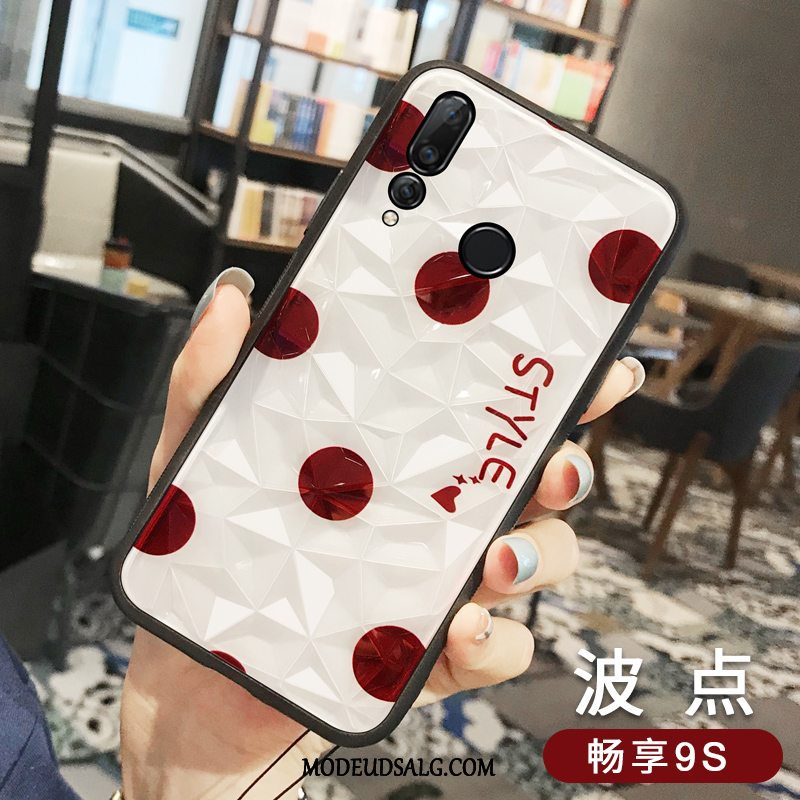 Huawei P Smart+ 2019 Etui Cover Net Red Anti-fald Mode Hvid