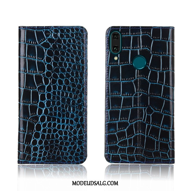 Huawei P Smart 2019 Etui Ægte Læder Cover Krokodille Clamshell Anti-fald