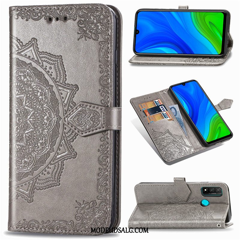 Huawei P Smart 2020 Etui Relief Beskyttelse Hængende Ornamenter Cover Folio