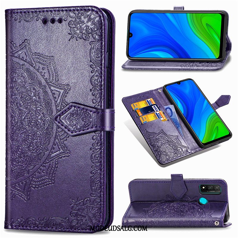 Huawei P Smart 2020 Etui Relief Beskyttelse Hængende Ornamenter Cover Folio