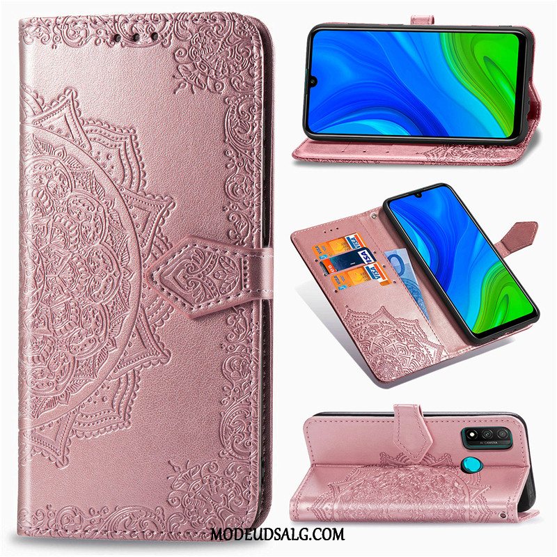 Huawei P Smart 2020 Etui Relief Beskyttelse Hængende Ornamenter Cover Folio