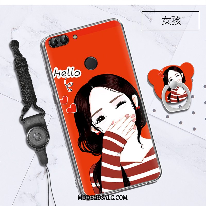 Huawei P Smart Etui / Cover Blød Sort Silikone Cartoon