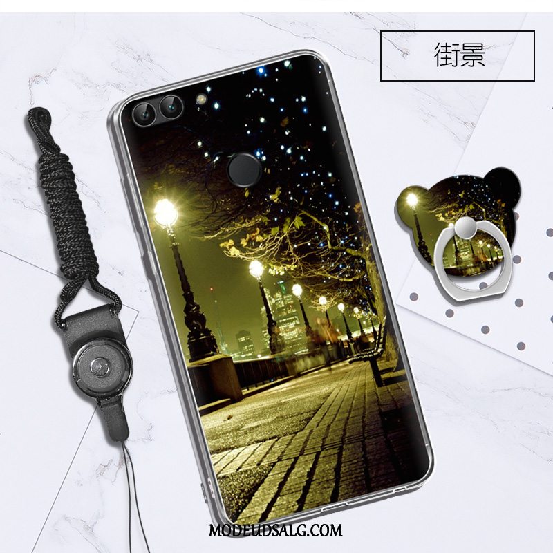 Huawei P Smart Etui / Cover Blød Sort Silikone Cartoon