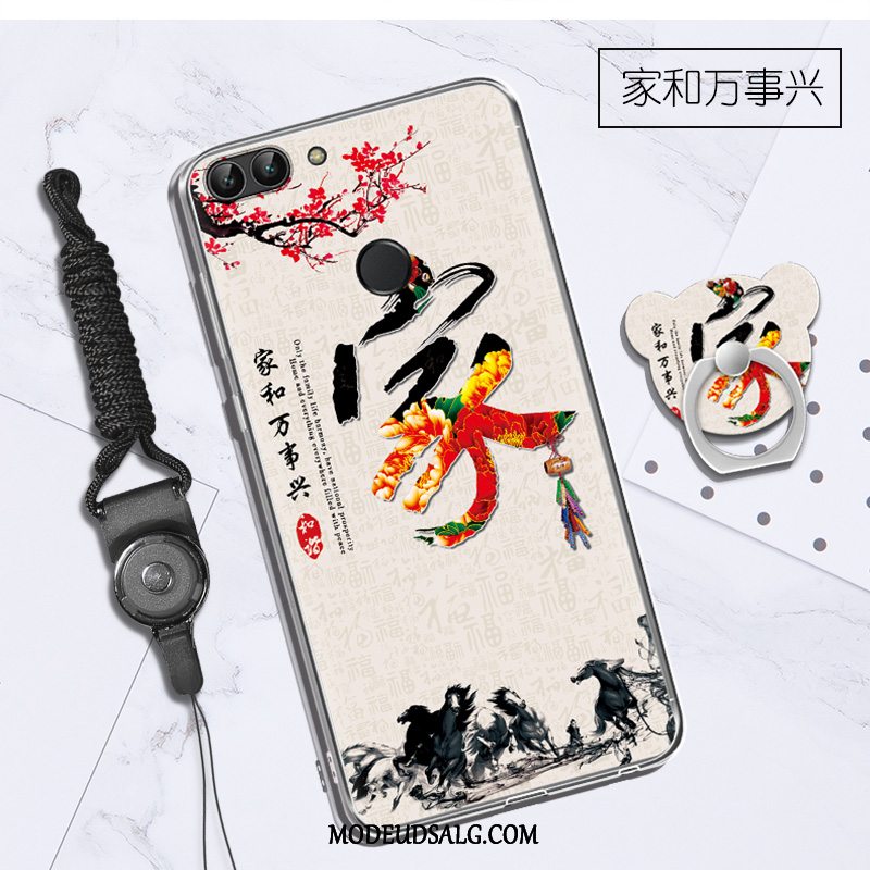 Huawei P Smart Etui / Cover Blød Sort Silikone Cartoon