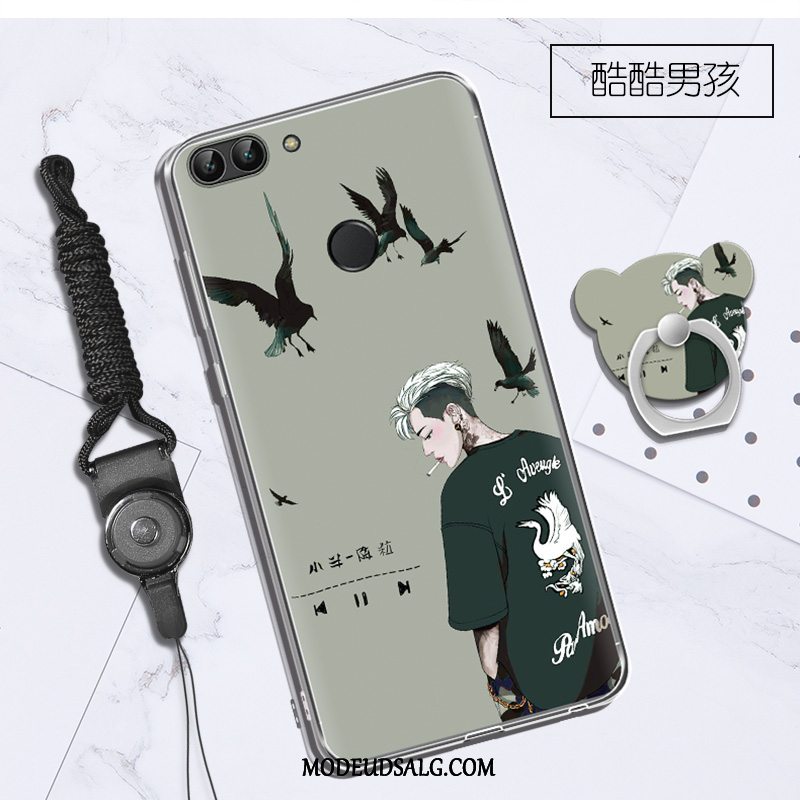 Huawei P Smart Etui / Cover Blød Sort Silikone Cartoon