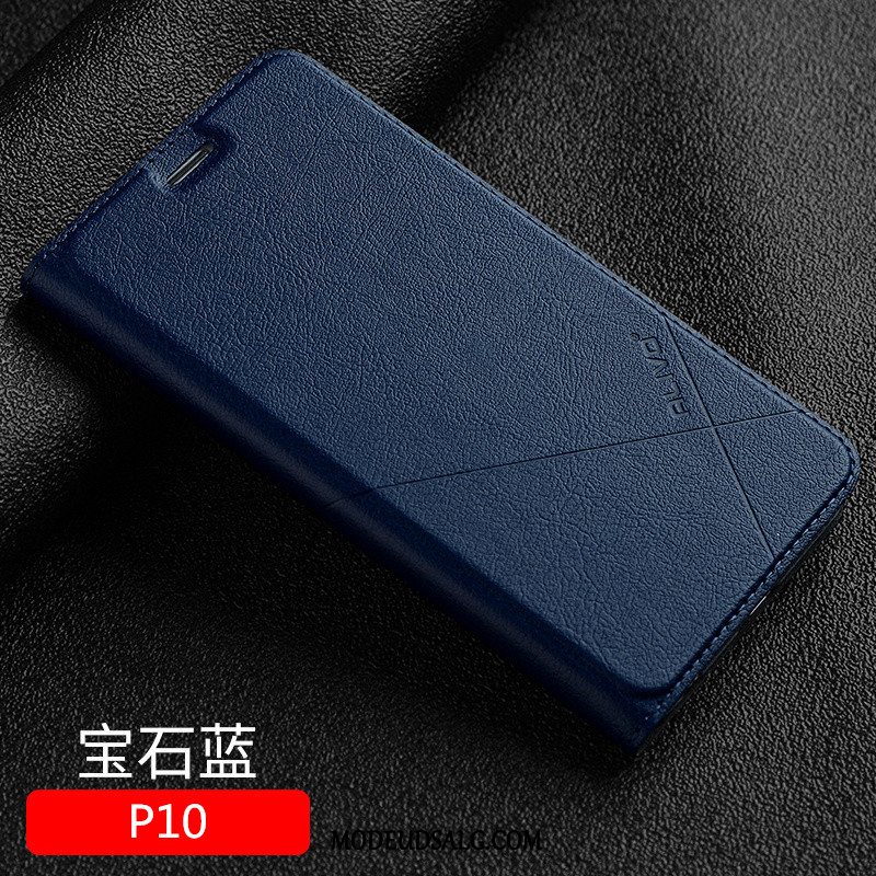 Huawei P10 Etui Anti-fald Alt Inklusive Lædertaske Sort Cover