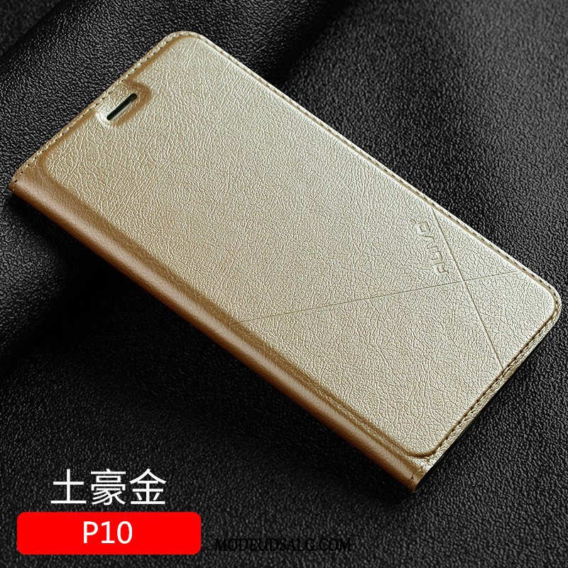 Huawei P10 Etui Anti-fald Alt Inklusive Lædertaske Sort Cover