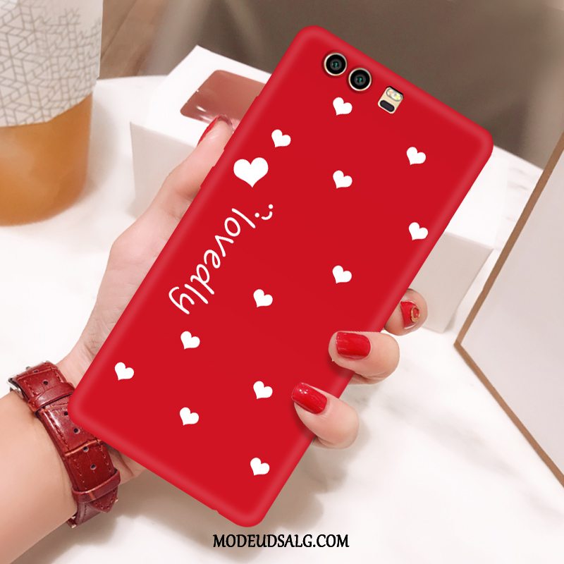 Huawei P10 Plus Etui Blød Net Red Kreativ Nubuck Alt Inklusive