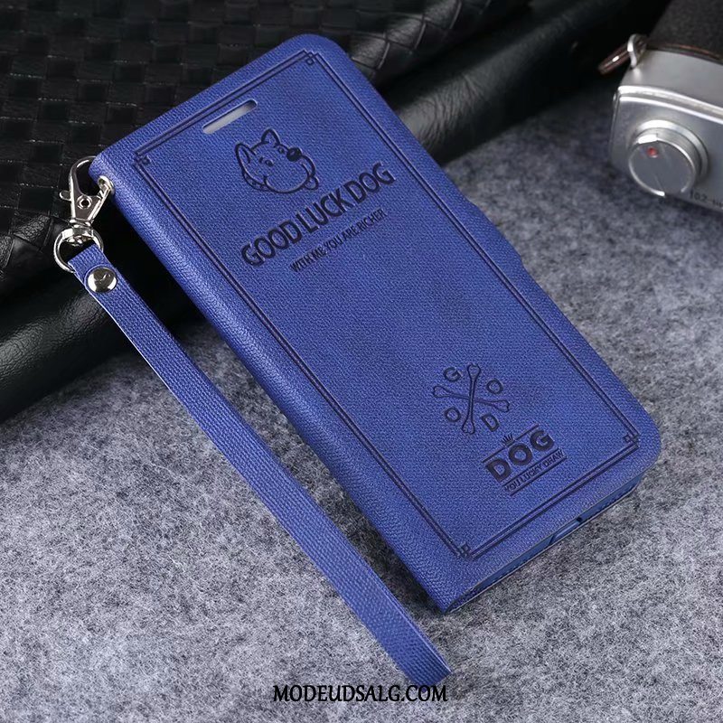 Huawei P10 Plus Etui / Cover Blå Lædertaske Alt Inklusive Nubuck Beskyttelse