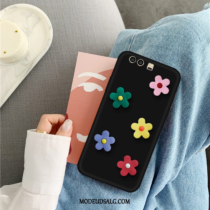 Huawei P10 Plus Etui Silikone Nubuck Blomster Trend Simple