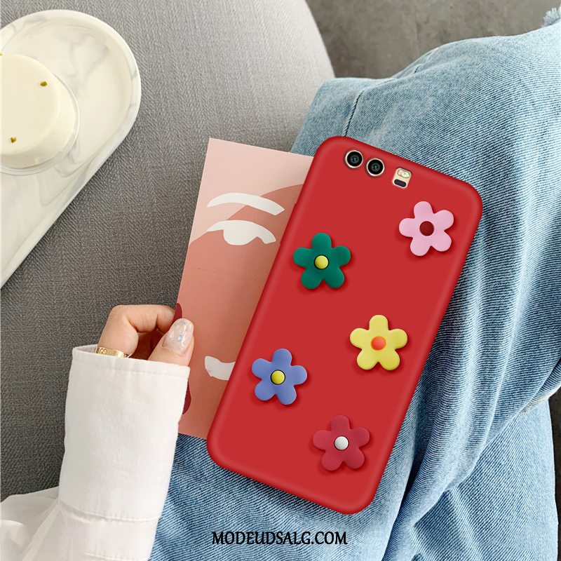 Huawei P10 Plus Etui Silikone Nubuck Blomster Trend Simple