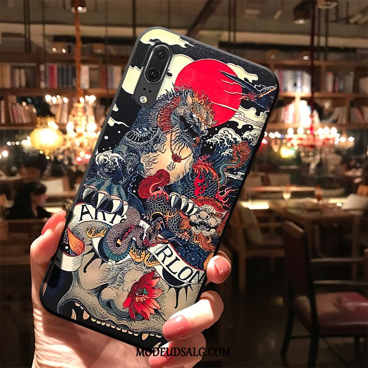 Huawei P20 Etui / Cover Sort Blød Kreativ Vintage Af Personlighed