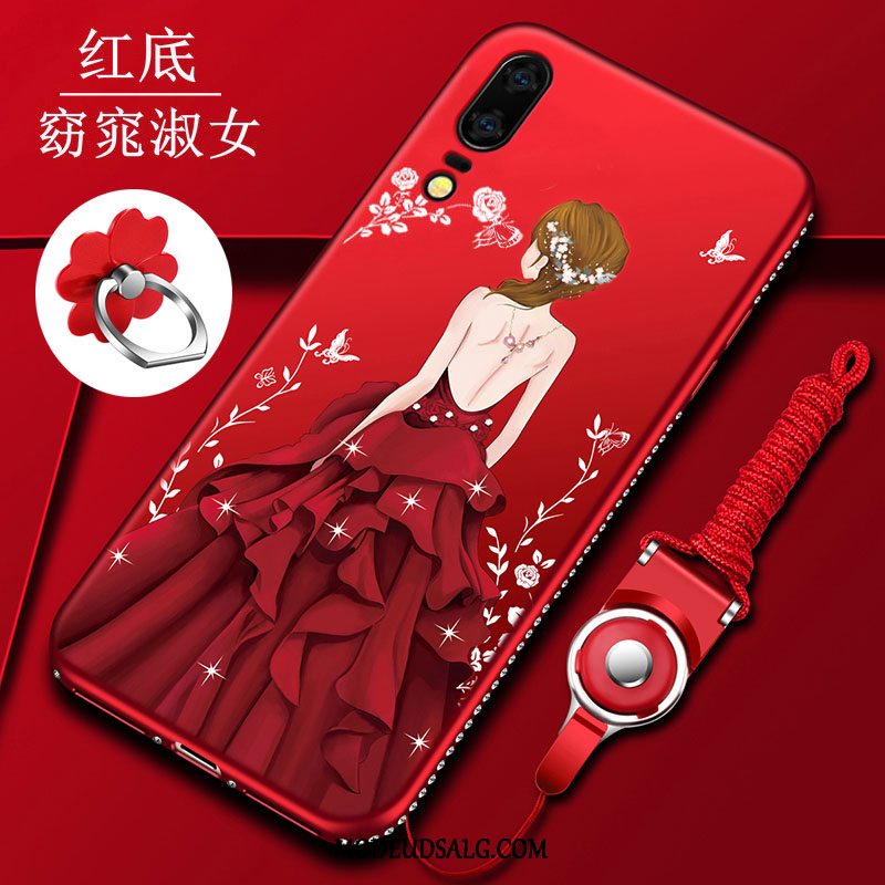 Huawei P20 Etui Net Red Blød Trend Nubuck Silikone