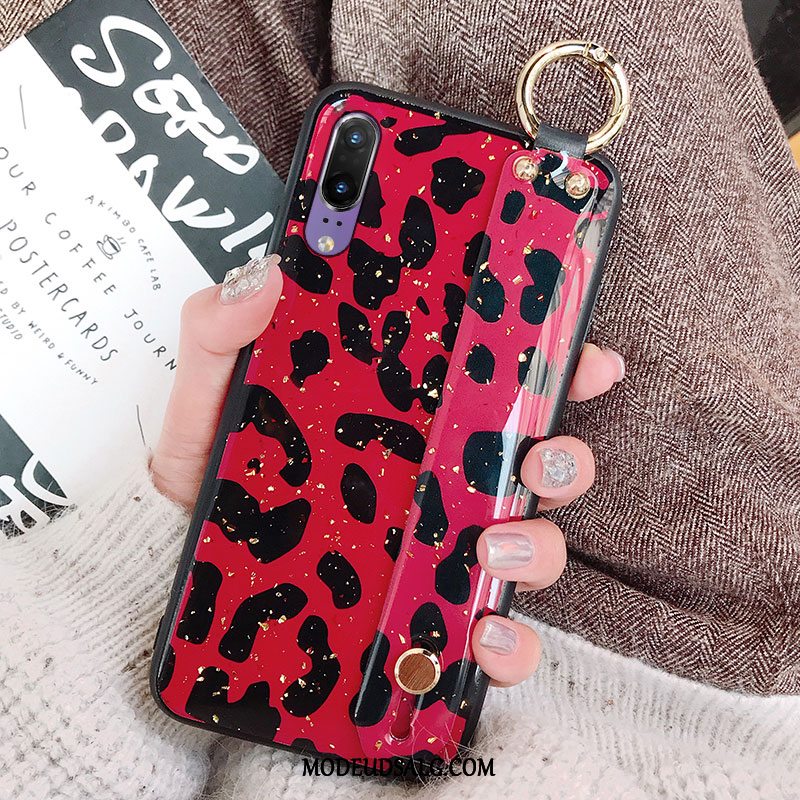 Huawei P20 Etui Rød Af Personlighed Kreativ Leopard Mode