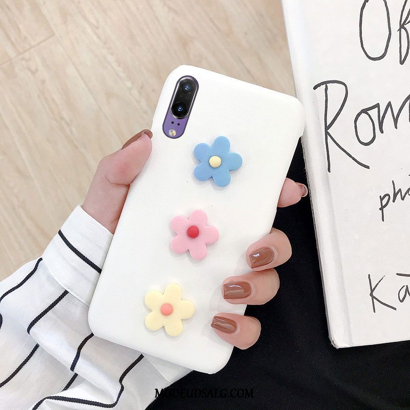 Huawei P20 Etui Simple Mønster Lille Sektion Blomster Læder