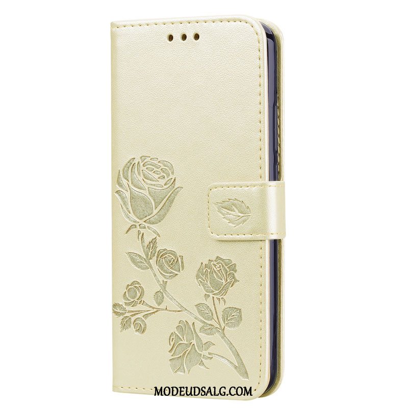 Huawei P20 Lite Etui Alt Inklusive Solid Farve Blomster Anti-fald Rød