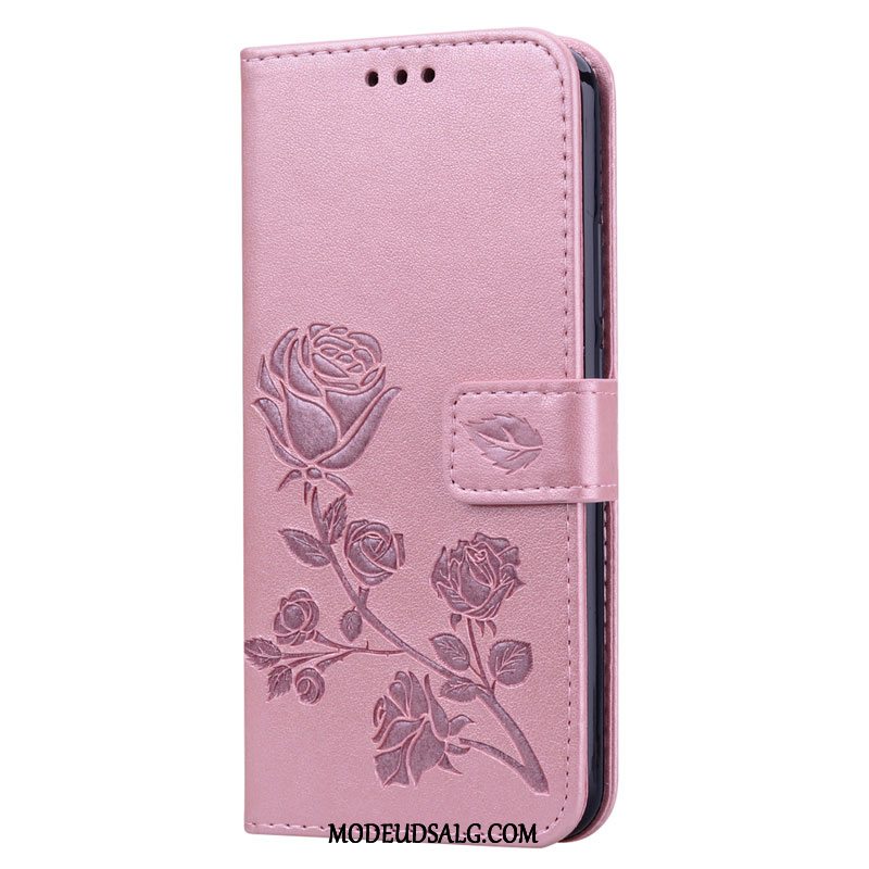 Huawei P20 Lite Etui Alt Inklusive Solid Farve Blomster Anti-fald Rød