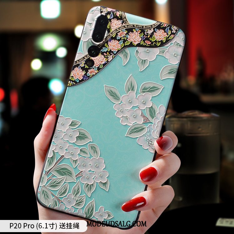 Huawei P20 Pro Etui Alt Inklusive Hængende Ornamenter Af Personlighed Nubuck Silikone