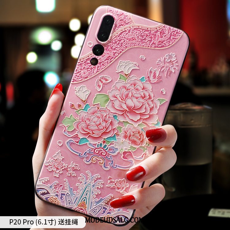 Huawei P20 Pro Etui Alt Inklusive Hængende Ornamenter Af Personlighed Nubuck Silikone