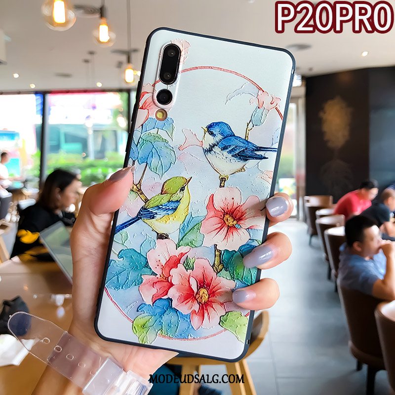 Huawei P20 Pro Etui Beskyttelse Cover Relief Ring Hængende Ornamenter