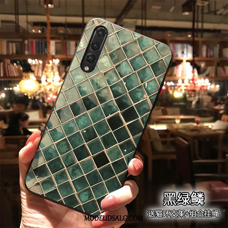 Huawei P20 Pro Etui Silikone Kunst Trend Grøn Vintage